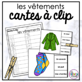 Cartes à clip - les vêtements  (FRENCH clothing vocabulary