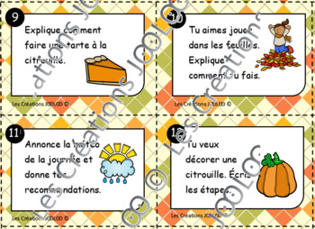 Cartes à tâche - Écriture - Série 1 - Automne by Les Créations JOOLOO