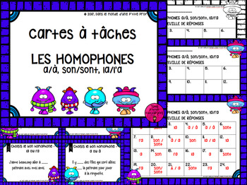 Preview of Cartes à tâches : Homophones // Homophones Task Cards (FRENCH)