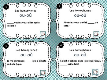 Cartes Ã  tÃ¢ches - Les homophones ou-oÃ¹  (French task cards)