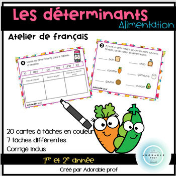 Preview of Cartes à tâches- les déterminants- Task cards- the determinants