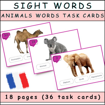 Preview of Cartes de Lecture : Animals Vocabulary {Special Education; Autism} - French