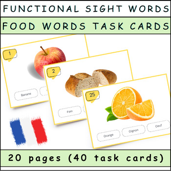 Preview of Cartes de Lecture : Food Vocabulary {Special Education; Autism} - French
