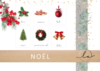Preview of FLASH CARDS_NOËL_CHRISTMAS_French_français_cursive