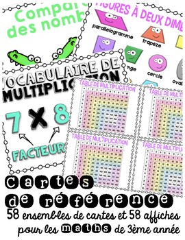 Preview of Cartes de références - Elementary Math terms in French