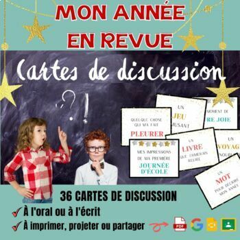 Preview of Cartes discussion / écriture - fin d'année | New Year Discussion Cards FRENCH