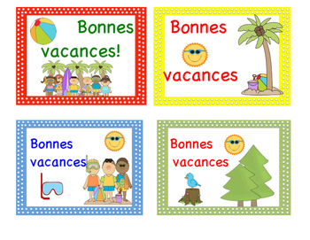 Cartes Postales Bonnes Vacances Freebie By Coquelicotlit Tpt