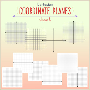 Preview of Cartesian Coordinate Planes Clipart - 60 elements