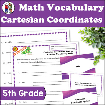 Preview of Cartesian Coordinate Systems | Vocabulary Unit | 5th Grade Math
