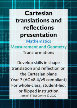 Preview of Cartesian translations and reflections presentation - AC Year 7 Maths - Meas/Geo