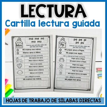 Preview of Hojas trabajo sílabas y lectura guiada | Guided reading morning Work in Spanish