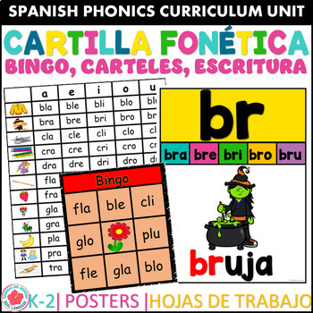 Preview of Cartilla fonética Bingo Silabas Trabadas Escritura Silabario Abecedario Trabadas