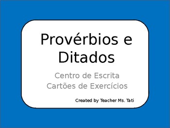 Preview of Cartões de Exercícios - Provérbios e Ditados