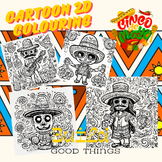 Digital resources Cartoon 2D Cinco de Mayo colouring pages