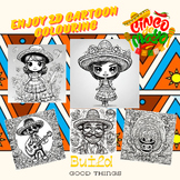 Cartoon 2D Mexican Fiesta Cinco de Mayo Coloring Pages