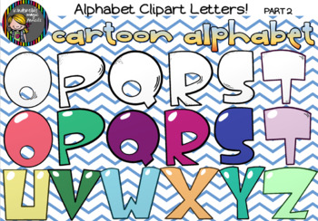 Preview of Cartoon Alphabet Clipart Letters (Part 2)
