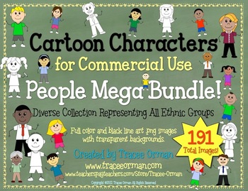 Preview of Cartoon Clip Art People Mega Bundle for Commercial Use