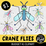 Cartoon Crane Flies - Budget Dollar Clipart Set