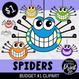 Cartoon Creepy Spiders - Budget Dollar Clipart Set