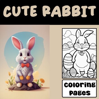 Preview of Cartoon Easter Rabbit coloring pages