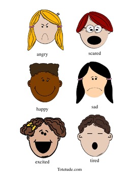 Cartoon Feelings Chart by Totetude.com | Teachers Pay Teachers