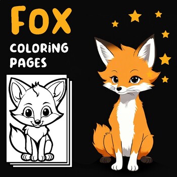 Preview of Cartoon Fox Cute Animal coloring pages