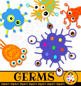 Preview of Cartoon Germ ClipArt Set