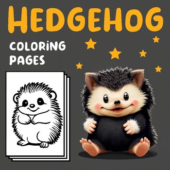 Preview of Cartoon Hedgehog Cute Animal coloring pages