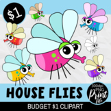 Cartoon House Flies - Budget Dollar Clipart Set