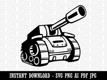 Cartoon Military Army Tank Clipart Instant Digital Download by Sniggle Sloth