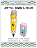 Cartoon Pencil and Eraser ClipArt