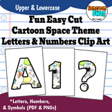 Cartoon Space Theme Bulletin Board Letters and Numbers Cli