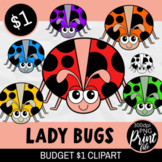 Cartoon Spring Ladybugs - Budget Dollar Clipart Set