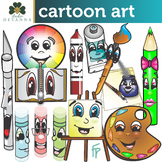 Cartoon Style Art Class Supplies Clip Art