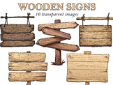 Cartoon Style Wooden Sign Clipart
