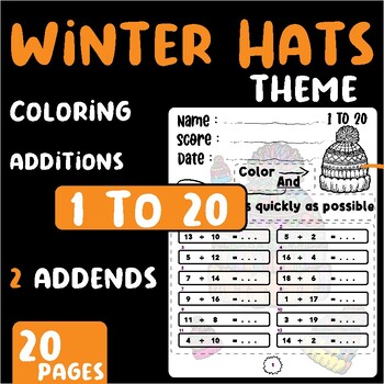 Preview of Cartoon Winter Hats , bonnet Additions Up to 20 + Coloring ( Level 2 )