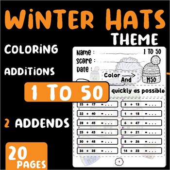 Preview of Cartoon Winter Hats , bonnet Additions Up to 50 + Coloring (Level 5)