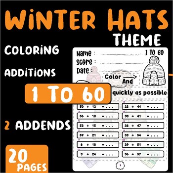 Preview of Cartoon Winter Hats , bonnet Additions Up to 60 + Coloring (Level 6)