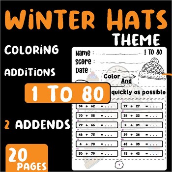 Preview of Cartoon Winter Hats , bonnet Additions Up to 80 + Coloring (Level 8)