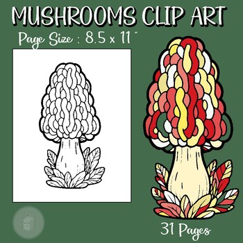 Preview of Cartoon Winter Mushroom, Fungus coloring pages / Cute Winter Activities