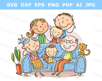 Cartoon drawing doodle family portrait by Optimistic Kids and Families Art