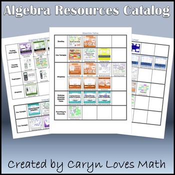 Preview of Caryn Loves Math Store Catalog - Algebra Edition