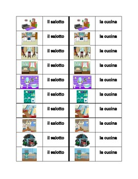 English Vocabulary Dominoes - Household Items