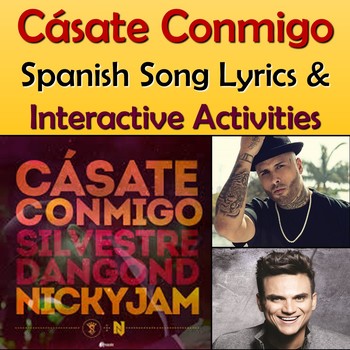 Preview of Casate Conmigo - Spanish Song Lyrics & Activities - Nicky Jam
