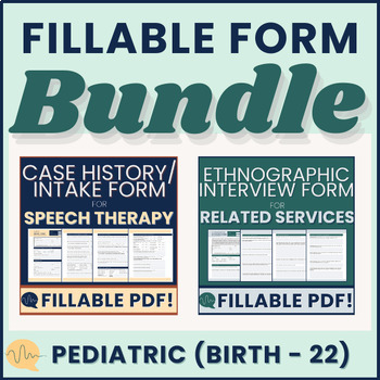 Preview of Case History and Ethnographic Interview BUNDLE for Speech Therapy: FILLABLE PDFs