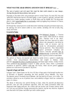 Preview of Case Study: Arab Spring (Topic 4.9)