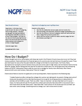 case study how do i budget answers