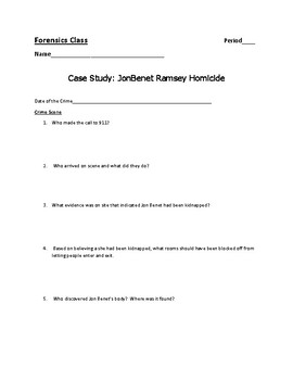 Preview of Case Study - JonBenet Ramsey Homicide
