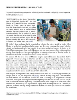 Preview of Case Study: Maquiladoras in Mexico - Outsourcing (Topic 7.7)