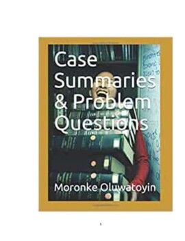 Preview of Case Summaries & Problem Questions for Students